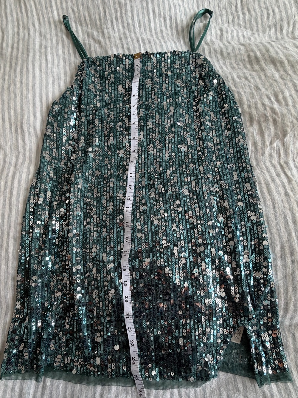 Free People Sequin Mini Teal Dress - Picture 4 of 7